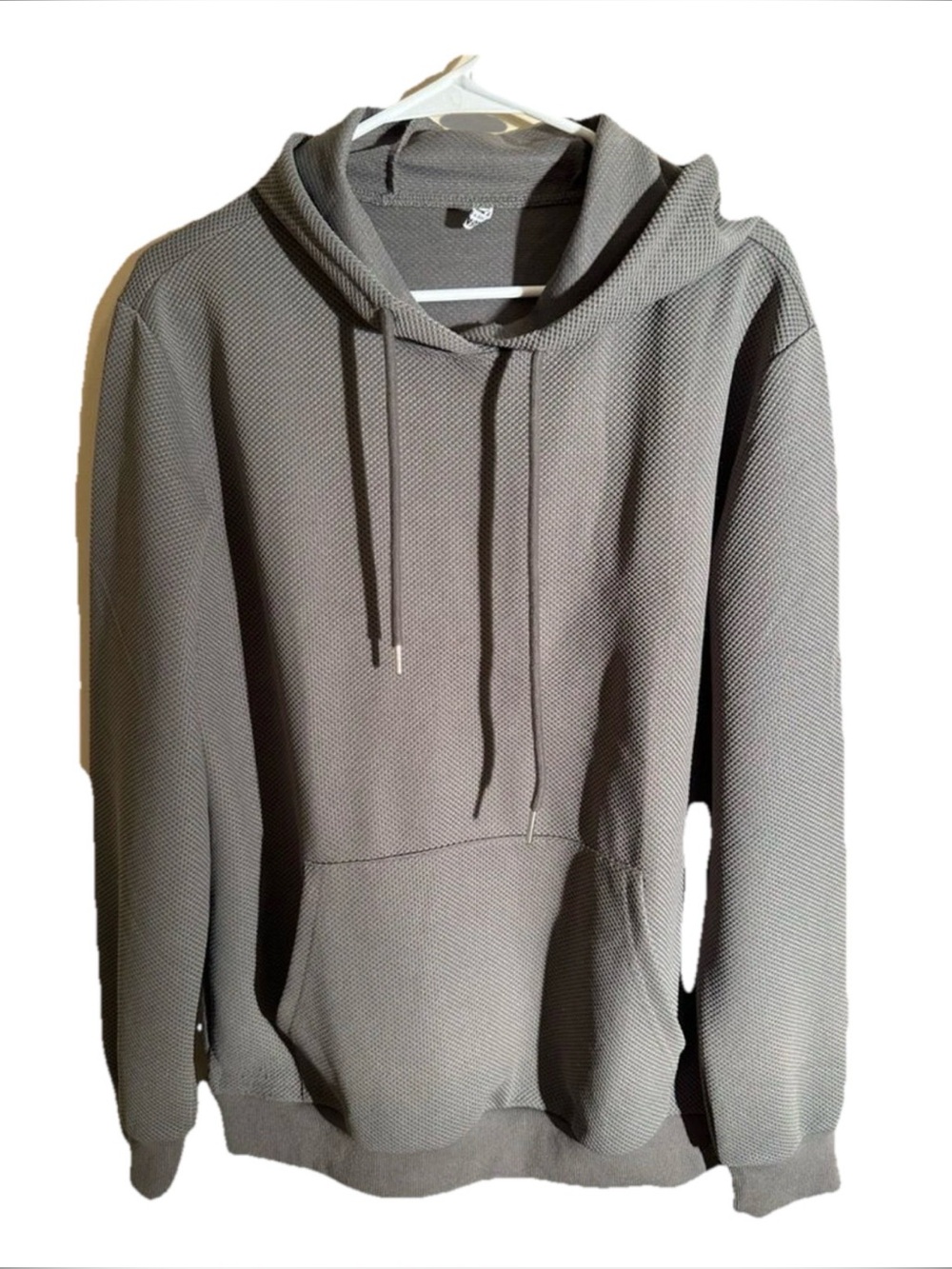 Coofandy Textured Gray Hooded Pullover • Men’s Medium